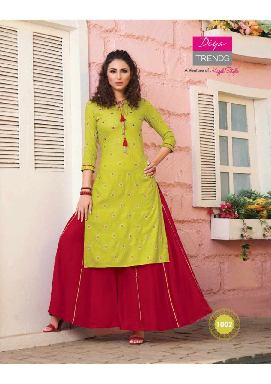 Diya Florence Vol-1 Rayon Cotton Kurti Supplier Diya Florence Vol-1 Rayon Cotton Kurti Supplier